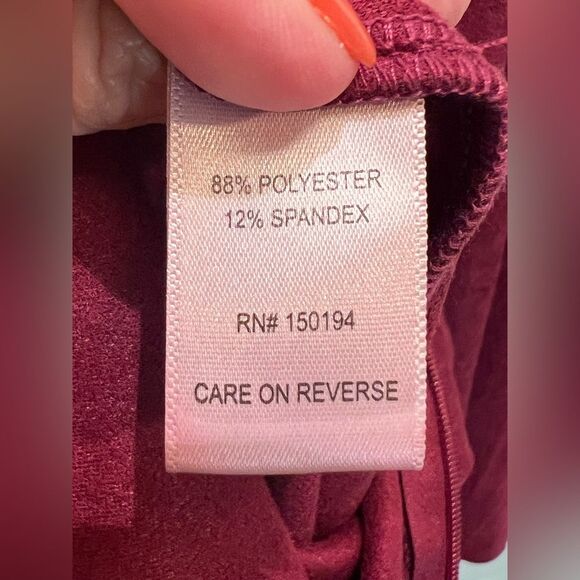 Living doll faux wrap mini skirt 🔥 burgundy red 🔥 large - Picture 2 of 5